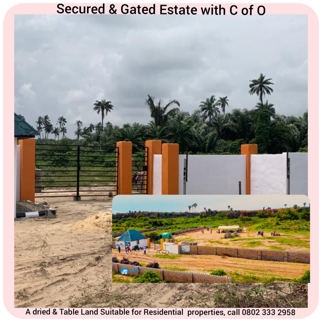 PEN FIELD -Affordable LAND in Gated and Secured Residential & Commercial Estate with C of O as title.