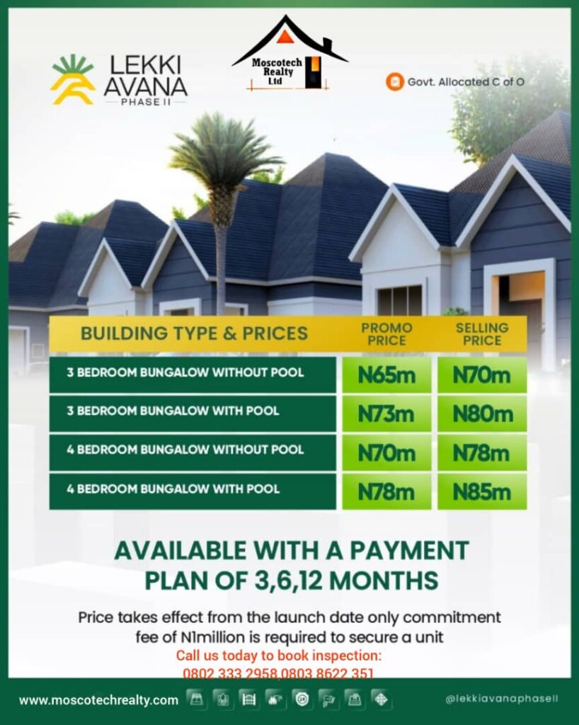 LUXURY BUNGALOWS IN LEKKI AVANA & RESORT PHASE 2 – A GATEWAY TO  REFINED LIVING EXPERIENCE.