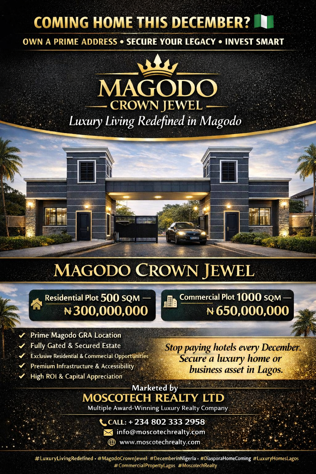 🇳🇬✈️ CREATE A LEGACY AT HOME-Coming Home This December?