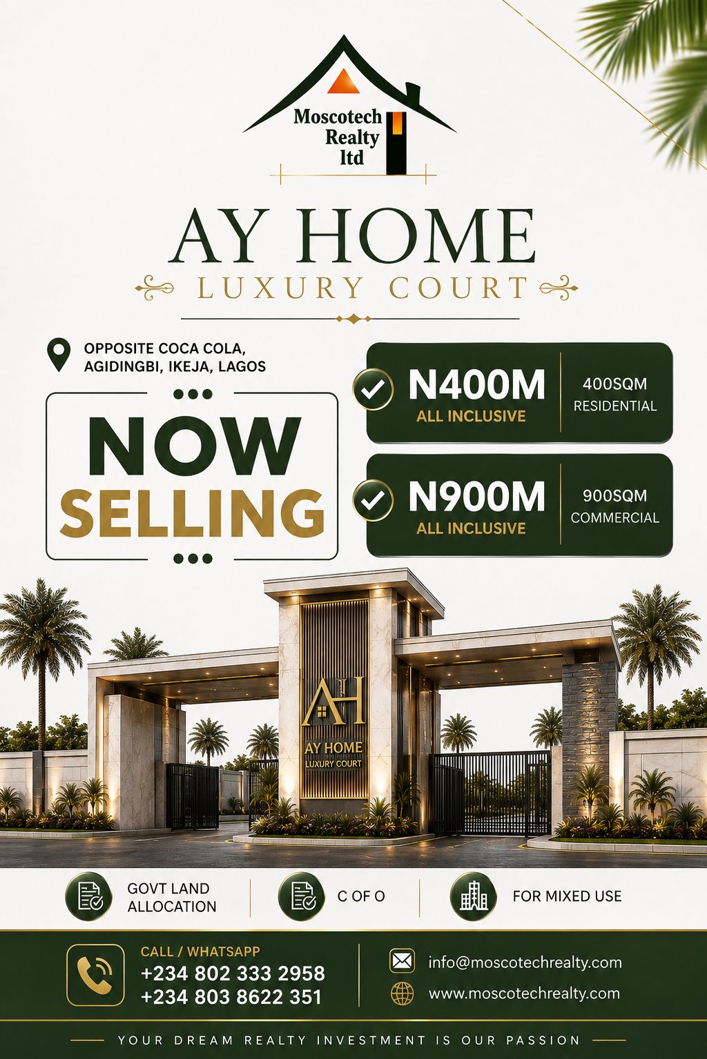 PREMIUM MIXED USE LAND FOR SALE IN ALAUSA- IKEJA, OPPOSITE  COCA COLA-LAGOS